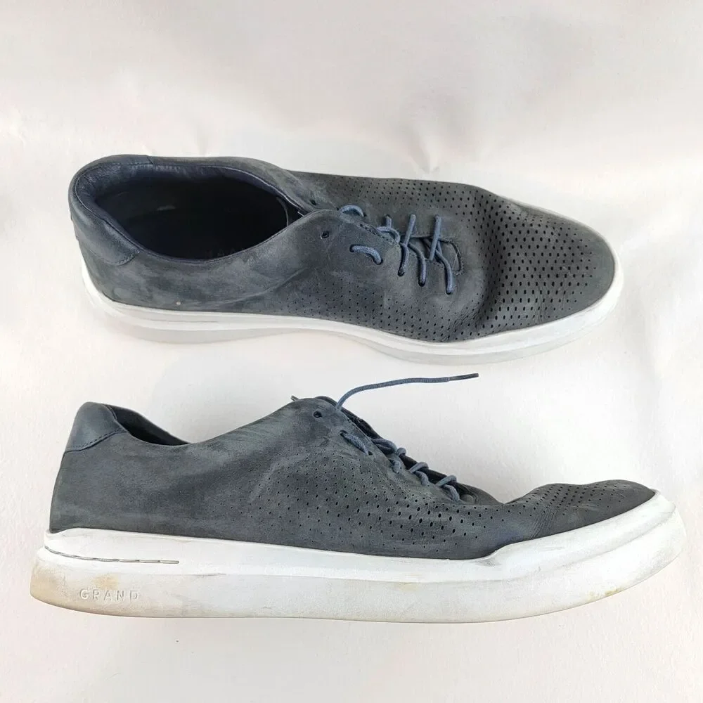 Cole Haan Grand Rally Mens Size 12 M Gray Blue Lace Up Sneaker Shoes C31422